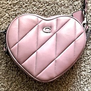 Soft Purple Coach Heart Quilted Leather Crossbody Bag